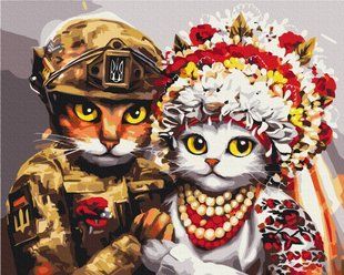 Картина за номерами Весілля сміливих котиків &copy;Маріанна Пащук, 48х60 см, Brushme