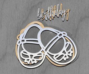 Заготовка для мега шейкера Фігурна рамка Пінетки - Birthday, 20x20 см, срібний, Fabrika Decoru