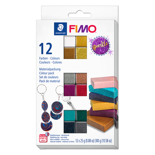 Набор пластики Effect Sparkle Colours, 12x25 г, Fimo