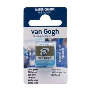 Краска акварельная Van Gogh (620), Зеленый оливковый, кювета, Royal Talens