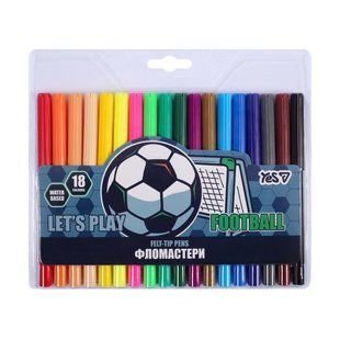 Фломастеры Yes Football, 18 цветов