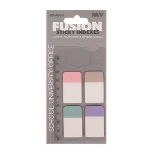 Индексы пластиковые Yes Fusion Pastel на карточке с прорезью, 22x44 мм, 80 шт, 4x20