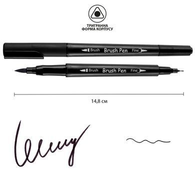 Набір маркерів акварельних SANTI Brush Pen, двосторонні, 24 штуки