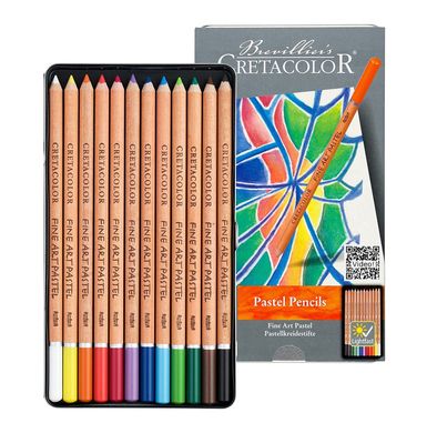 Набор пастельных карандашей, Fine Art Pastel, 12 штук, металлическая коробка, Cretacolor