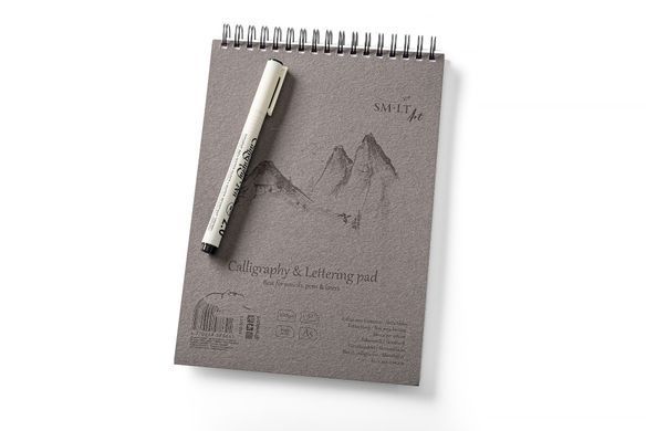 Альбом для каліграфії та леттерингу на спіралі Authentic А5, 100 г/м2, 50 аркушів, білий, Smiltainis
