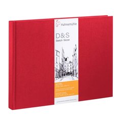 Скетчбук D&S А4, 21х29,7 см, 140 г/м², альбомная ориентация, 80 листов, красный, Hahnemuhle