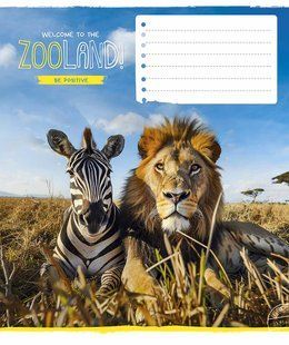 Тетрадь ученическая Zooland А5, 18 листов в клетку, вододисперсионная обложка, Школярик
