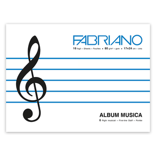 Альбом нотний MUSICA, 16 аркушів, 17x24 см, 80 г/м&sup2;, Fabriano