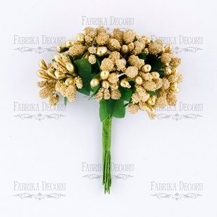 Набор декоративных веточек, Золотые, 12 штук, Fabrika Decoru