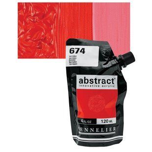 Краска акриловая Sennelier Abstract, Киноварь №674, 120 мл, дой-пак