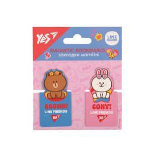 Набір закладок магнітних Line Friends, висікання, 2 штуки, Yes