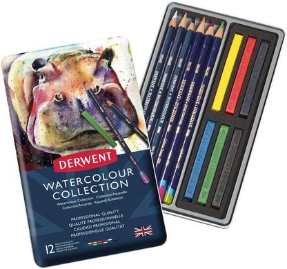 Набор акварельных карандашей Watercolour Collection, 12 штук, металлическая коробка, Derwent