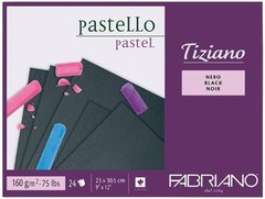 Альбом-склейка для пастелі Tiziano A4, 23х30,5 см, 160 г/м2, 24 аркушів, чорний, Fabriano