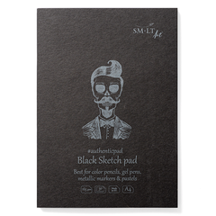 Альбом-склейка для малюнка Authentic Black А4, 21х29,7 см, 165 г/м2, чорний, 50 аркушів, Smiltainis