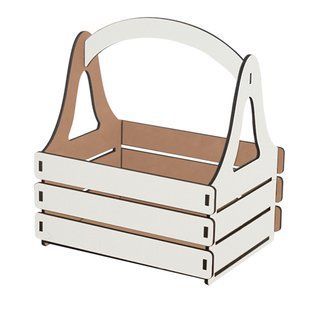 Набір DIY, Кошик на подарунок для квітів і презентів, №154, 25,5х19,5х29 см, білий, МДФ, Fabrika Decoru