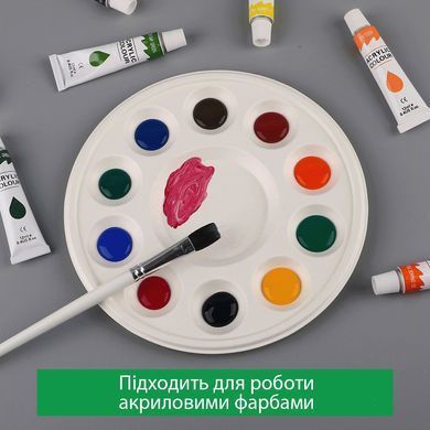 Палитра SINOART, бамбуковая, биоразлагаемая, диаметр 18,7 см, 10 лунок, 10 шт в упаковке