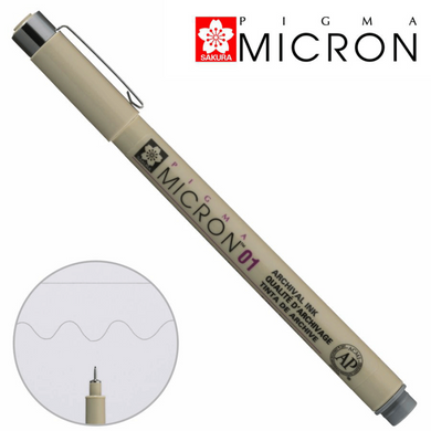 Лайнер PIGMA Micron (0.1), 0,25 мм, Сірий, Sakura