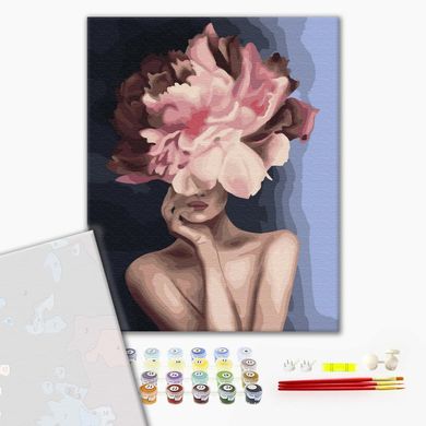 Картина по номерам с окрашенными сегментами Изящный цветок, 40x50 см, Brushme