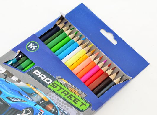 Набор цветных карандашей Street racing, 36 цветов, 18 штук, YES