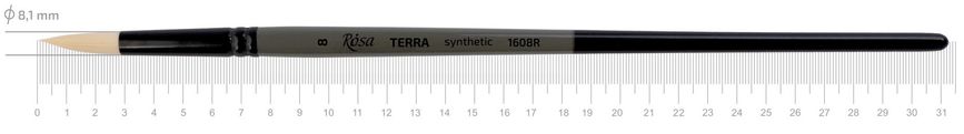 Кисть Terra 1608R, №8, cинтетика, круглая, длинная ручка, Rosa