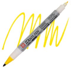 Перманентный маркер Identi Pen, двусторонний, 0,4/1 мм, Желтый, Sakura