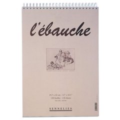 Блокнот на спіралі для ескізів та начерків Sennelier Ebauche, 130 аркушів, 90 г/м², 24х32 см