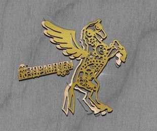 Заготовка для мега шейкера Фігурна рамка Пегас, 20x20 см, золотий, Fabrika Decoru