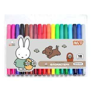 Фломастеры Yes Miffy, 18 цветов