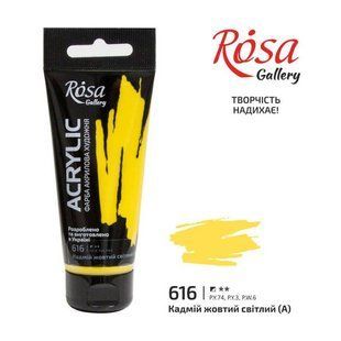 Краска акриловая, Кадмий желтый светлый, 60 мл, ROSA Gallery