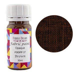 Фарба акрилова для тканини Fabric paint, Коричнева, 30 мл, Fabrika Decoru
