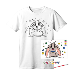 Набор для раскрашивания футболки Funny Bunny, 100% хлопок, размер XS, ROSA Talent