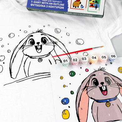Набор для раскрашивания футболки Funny Bunny, 100% хлопок, размер XS, ROSA Talent