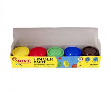 Набір пальчикових фарб JOVI FINGER PAINT 35 мл, 5 штук, кольори асорті