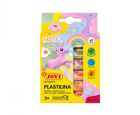 Пластилін пастельних відтінків JOVI PASTEL COLORS 6 штук по 15 г