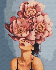 Картина по номерам Девушка в цветущих пионах, 40х50 см, Brushme