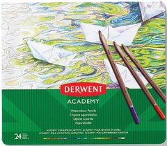 Набір акварельних олівців Academy Watercolour, 24 штуки, металева коробка, Derwent