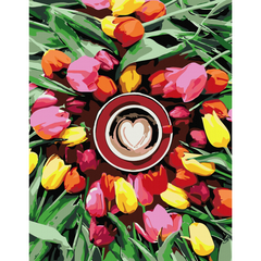 Набір-стандарт, картина за номерами Ранкові тюльпани, 35х45см, ROSA START