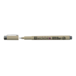 Лайнер PIGMA Micron (0.5), 0,45 мм, Серый, Sakura
