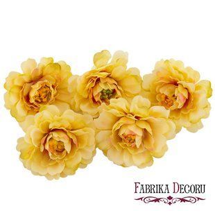 Цветок Пиона, желтый, 1 штука, Fabrika Decoru
