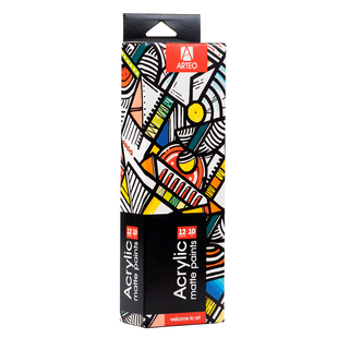Набір акрилових фарб Geometric, 12&times;10 мл, матовий, Arteo