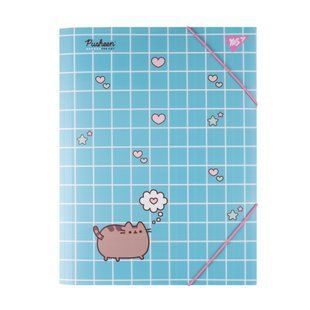Папка Pusheen Hearts, A4, 3,5х24,5х32 см, пластиковая, на резинке, Yes