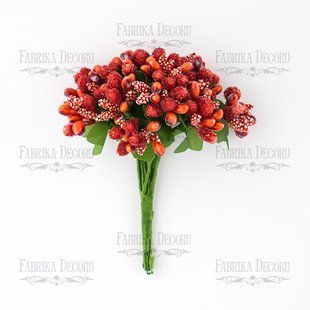 Набор декоративных веточек, Красные, 12 штук, Fabrika Decoru