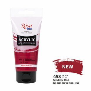 Краска акриловая, Краплак красный, 75 мл, ROSA Studio