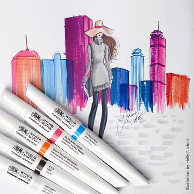 Маркер двусторонний, Pigment marker, (007) Желто-оранжевый, Winsor & Newton