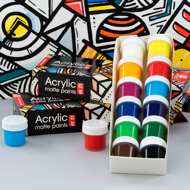 Набір акрилових фарб Geometric, 12&times;10 мл, матовий, Arteo