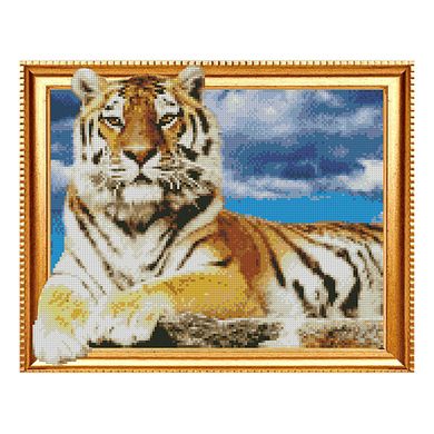 Алмазная мозаика Strateg ПРЕМИУМ Гордый тигр 40х50 см FT30055
