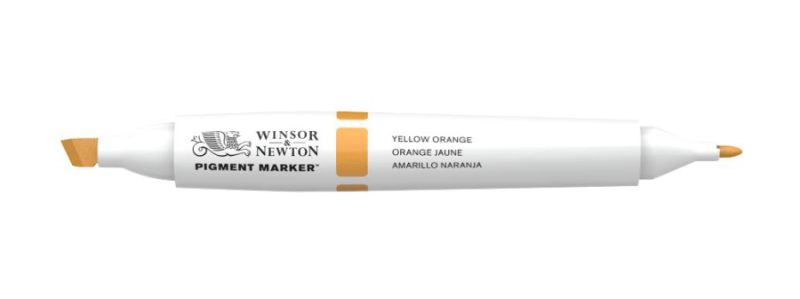 Маркер двусторонний, Pigment marker, (007) Желто-оранжевый, Winsor & Newton