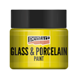 Фарба акрилова Glass & Porcelain, на водній основі, жовта, 30 мл, Pentart