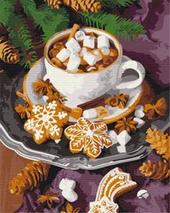 Картина за номерами Пряне какао зі сніжком, 40x50 см, Brushme