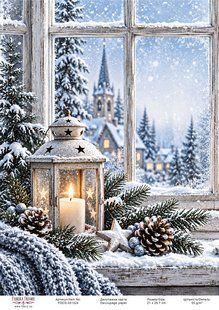 Декупажна карта Сhrystal winter, #001024, 21 см x 29,7 см